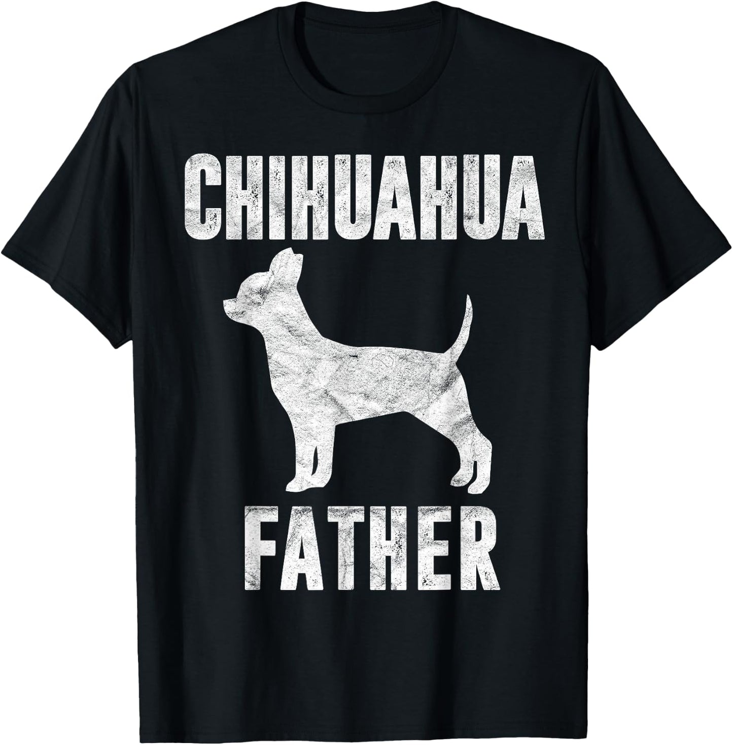 Vintage Chihuahua Dad Gift Chi-chi Father Dog Papa Pet Lover T-Shirt - T-Shirt | Black