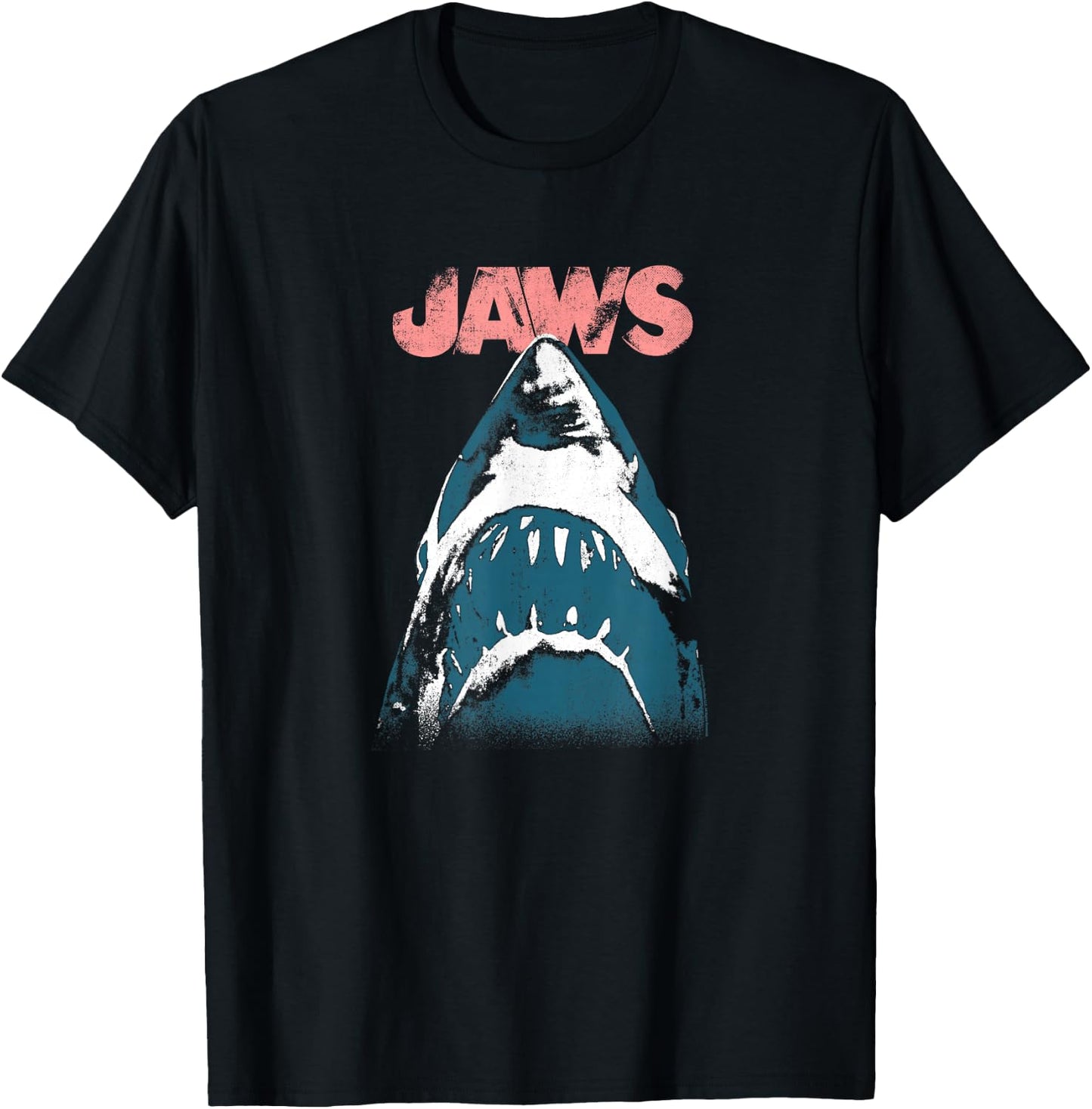 Jaws Distressed Poster Art T-Shirt - T-Shirt | Black