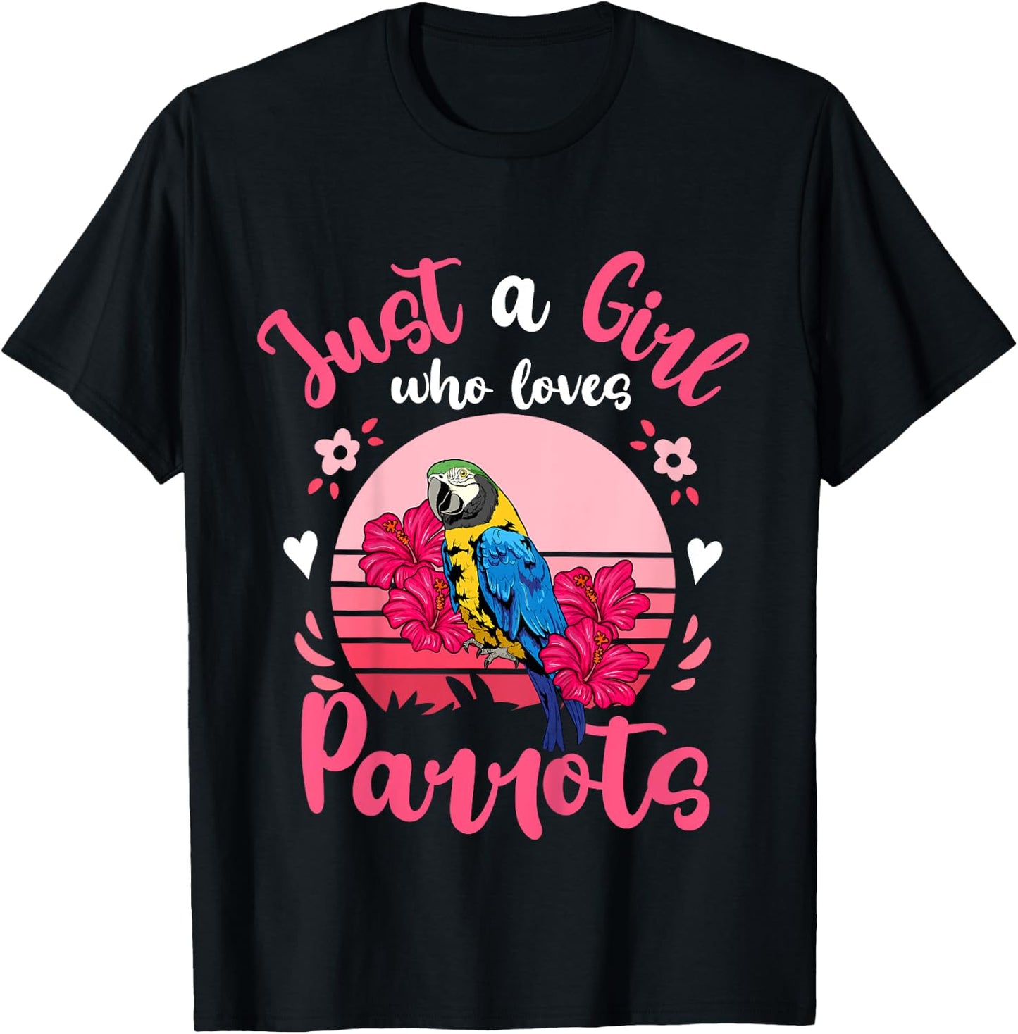 Kids Parrot Just a Girl Who Loves Parrots T-Shirt - T-Shirt | Black