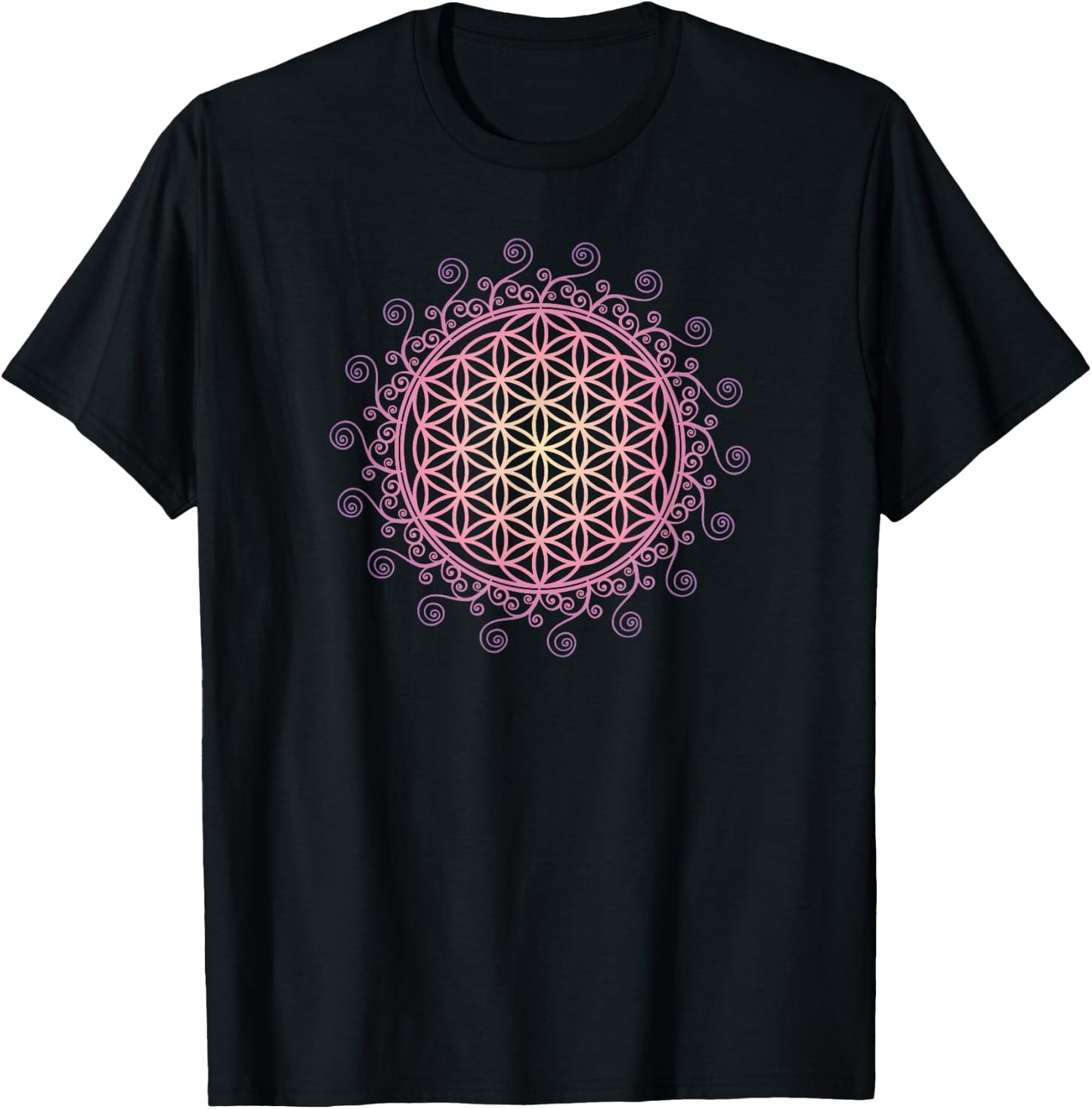 Flower of life, Sacred Geometrie, Yoga, Health, Protection T-Shirt - T-Shirt | Black