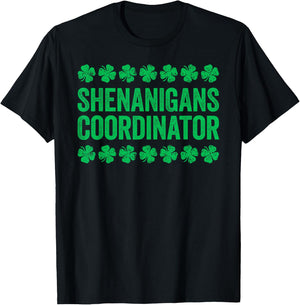 Shenanigans Coordinator Shirt Men Women Kids St Patricks Day T-Shirt - T-Shirt | Black