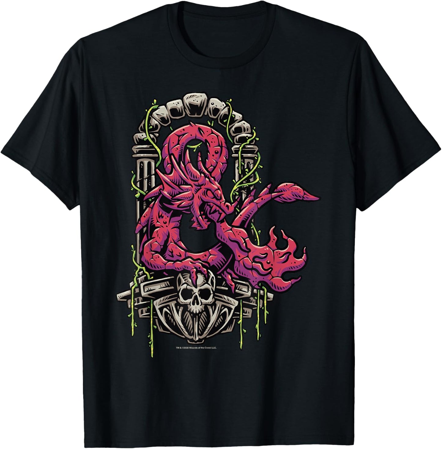 Dungeons & Dragons Altar Dragon Logo T-Shirt - T-Shirt | Black