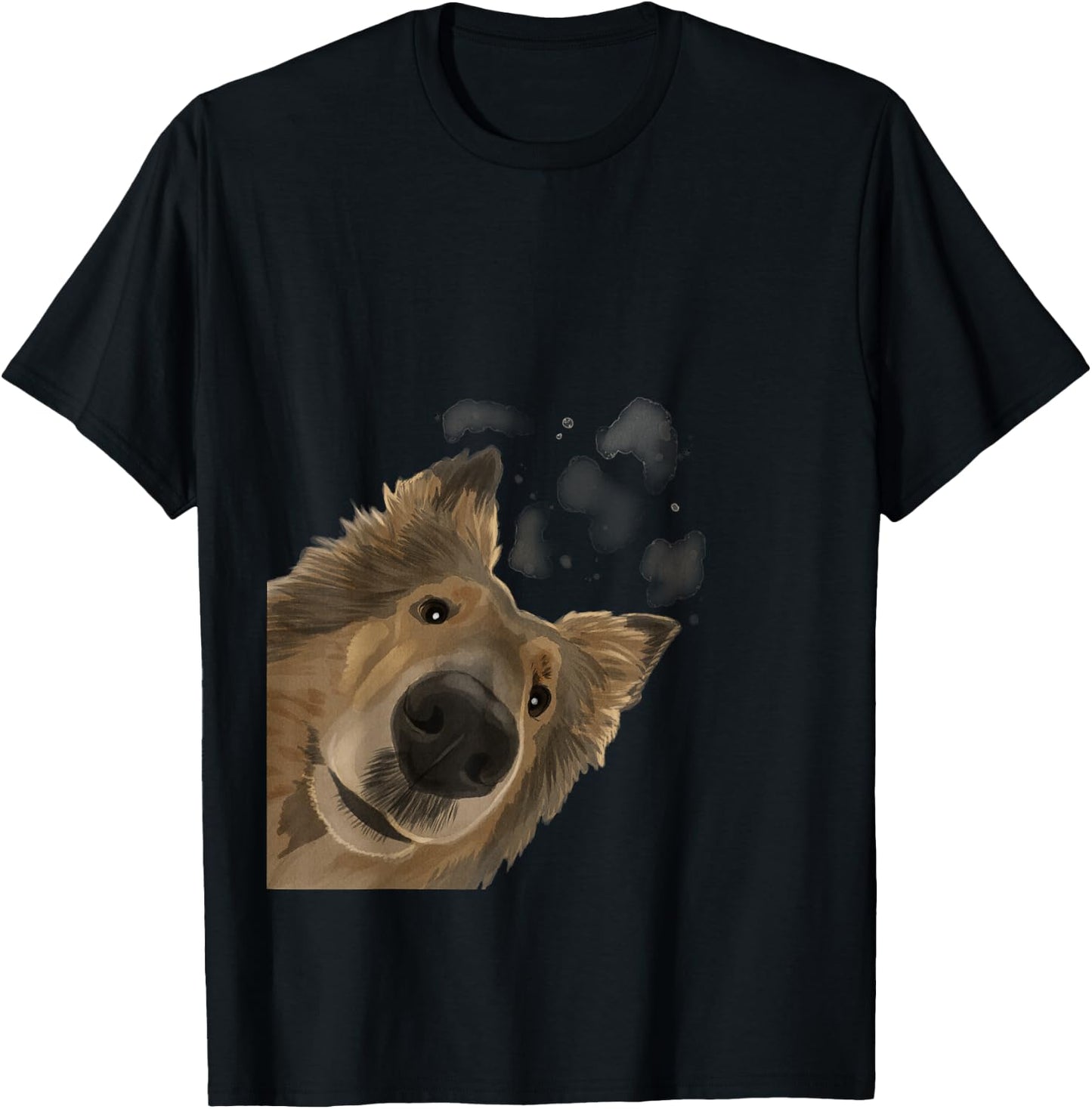 Rough Collie Gifts Funny Curious Dog , Men's Adults, Black, Short Sleeve, Classic Fit, Cotton Polyester, Novelty T-Shirt - T-Shirt | Black