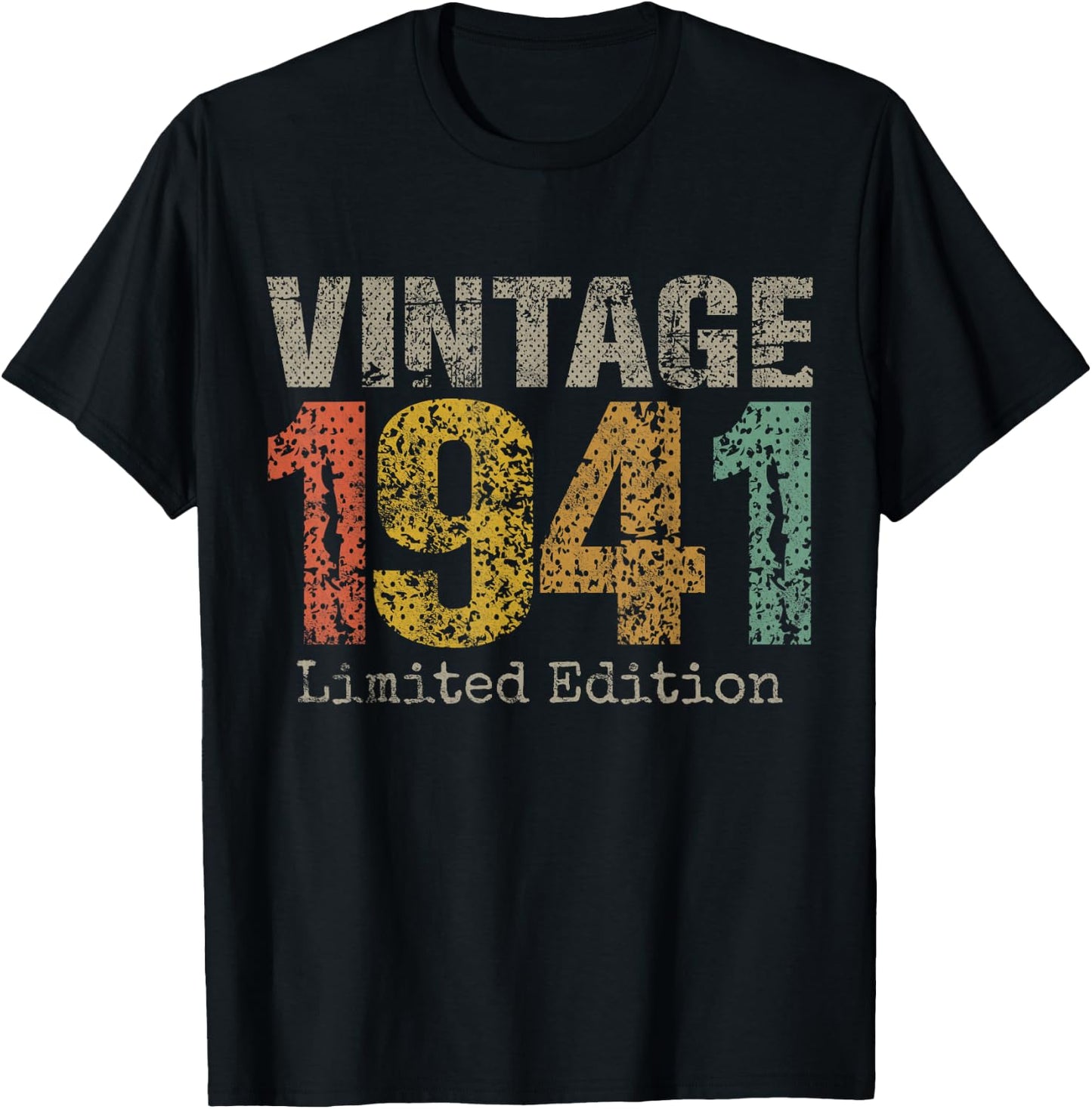 Vintage 1941 Limited Edition 84th Birthday Gifts 84 Year Old T-Shirt - T-Shirt | Black