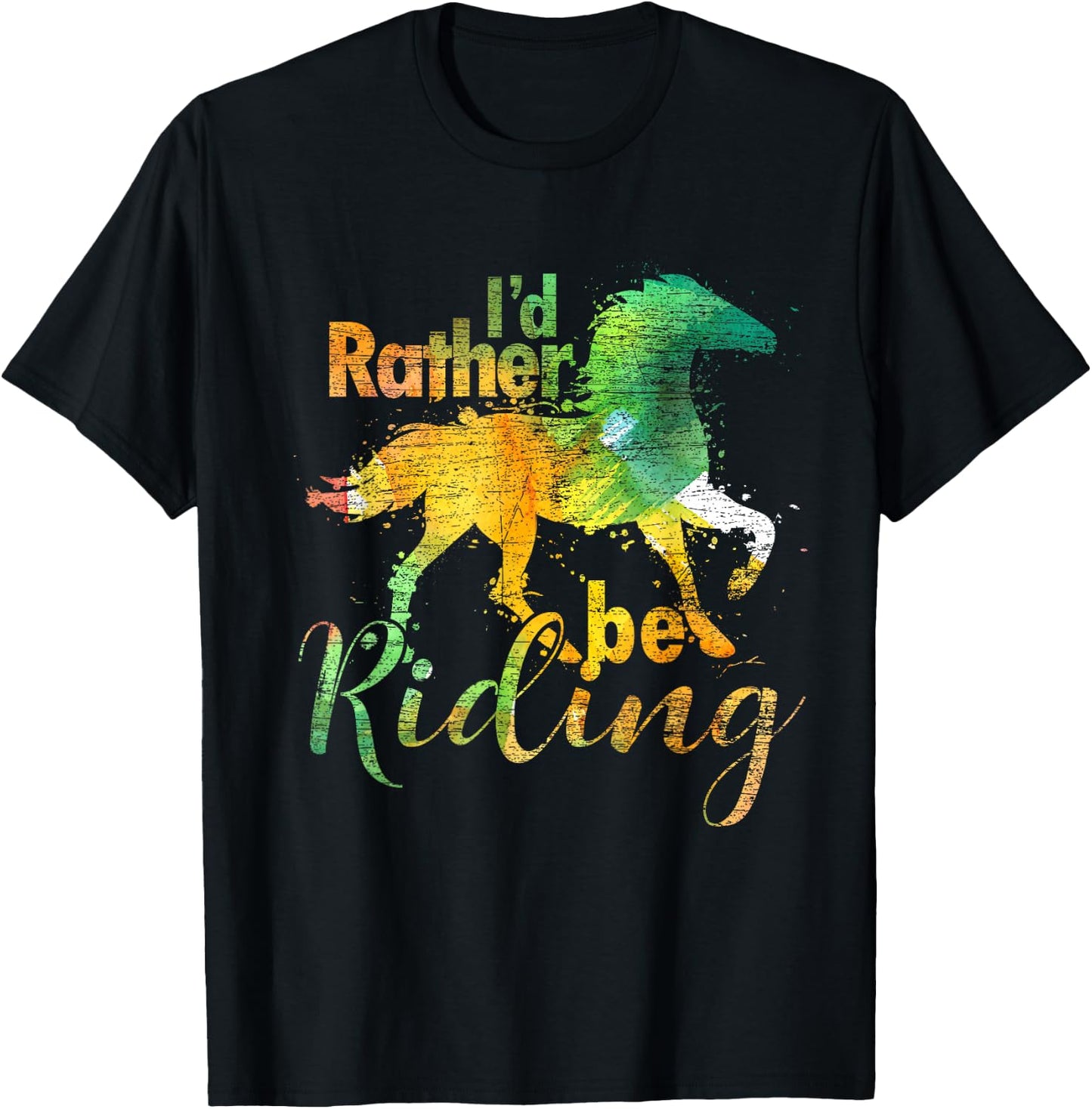 Id Rather Be Riding Funny Equestrian Animal Riding Horse T-Shirt - T-Shirt | Black