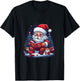 Santa Claus Reading Book Christmas T-Shirt - T-Shirt | Black