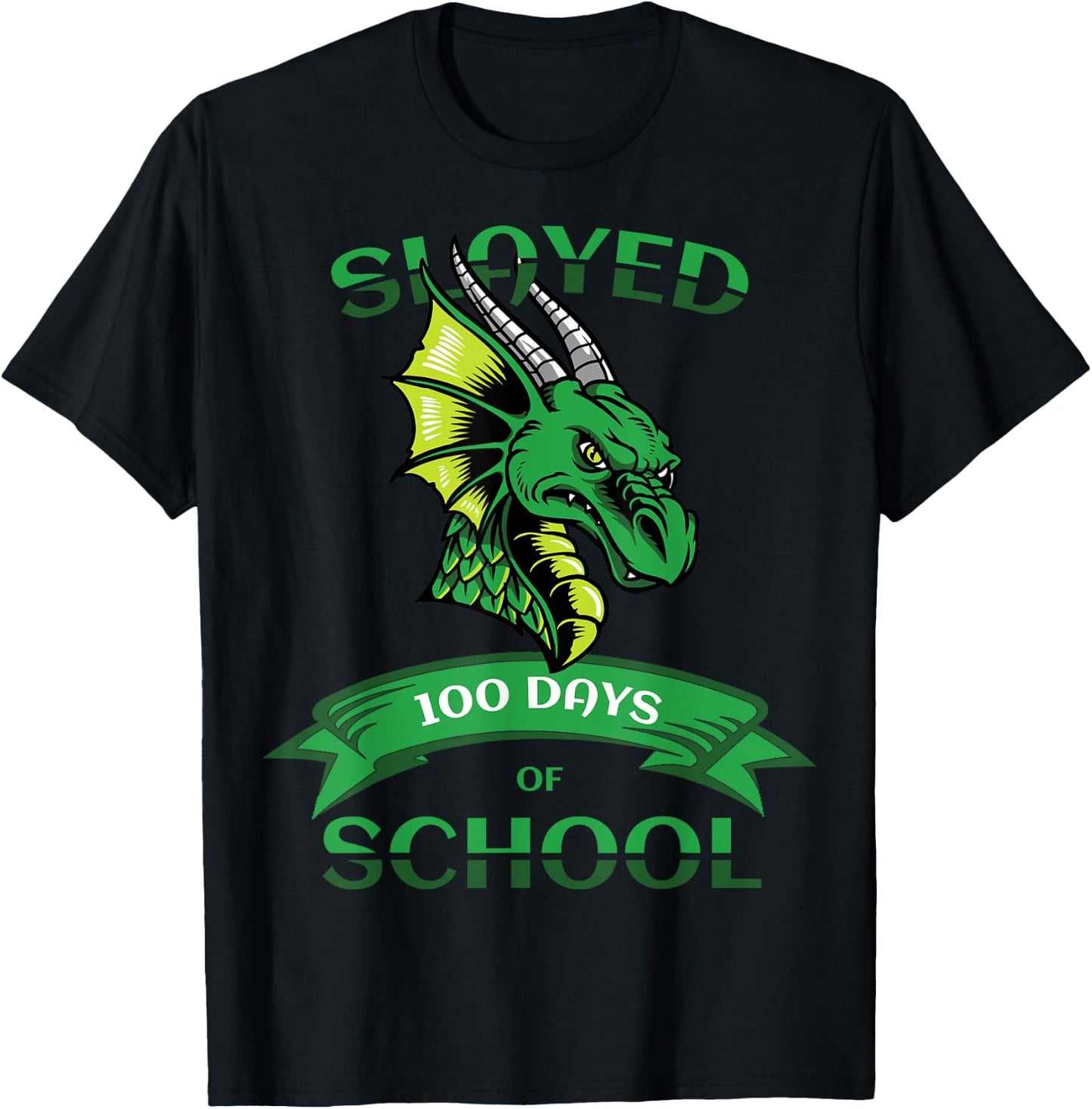100 Days of School Shirt for Boys Dragon T-Shirt - T-Shirt | Black