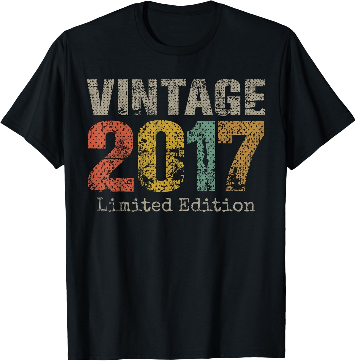 Vintage 2017 Limited Edition 8th Birthday Gifts 8 Year Old T-Shirt - T-Shirt | Black