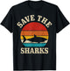 Save The Sharks Vintage Shark Marine Ocean Protection T-Shirt - T-Shirt | Black