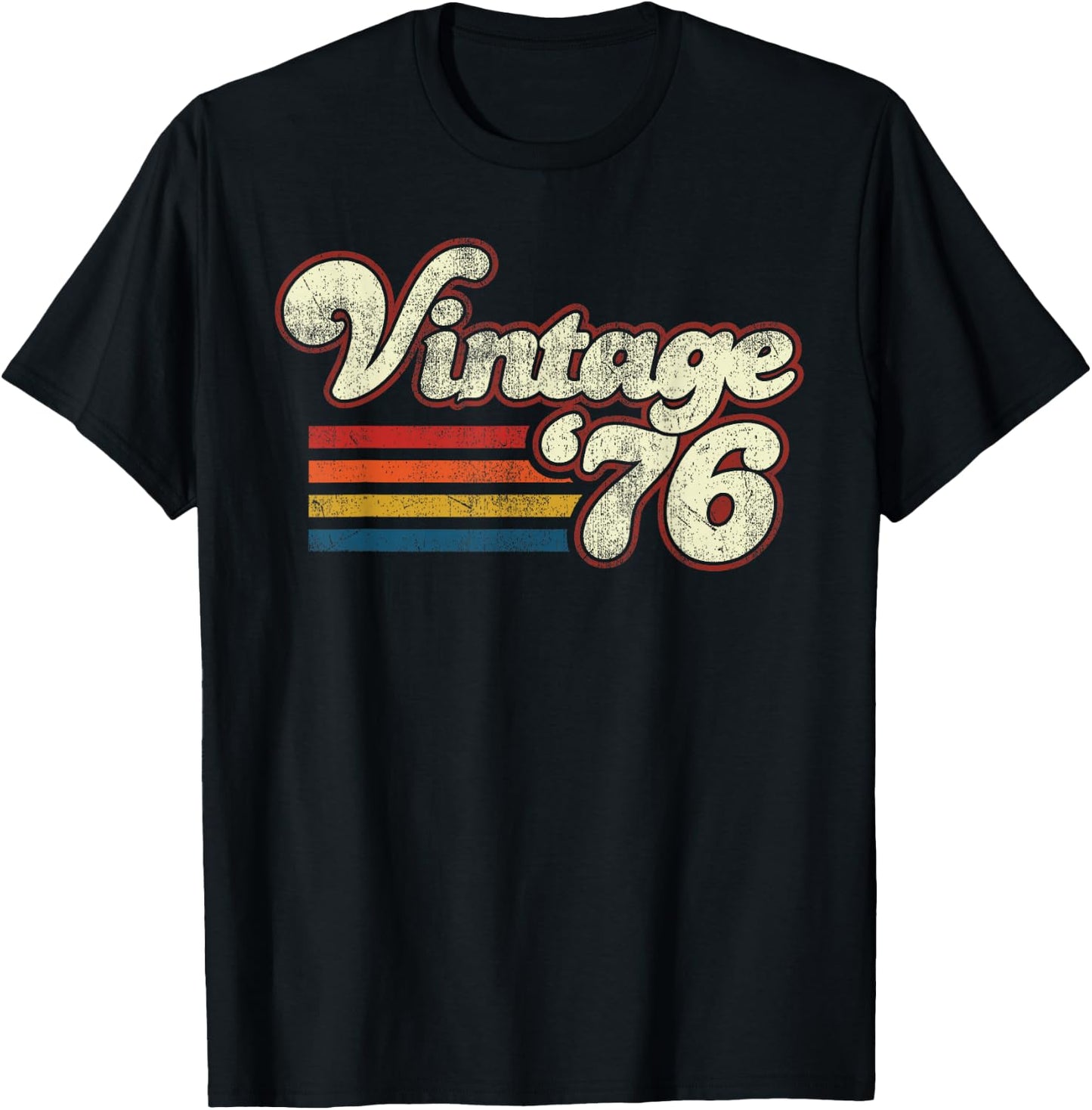 Vintage 1976 Birthday T-Shirt - T-Shirt | Black