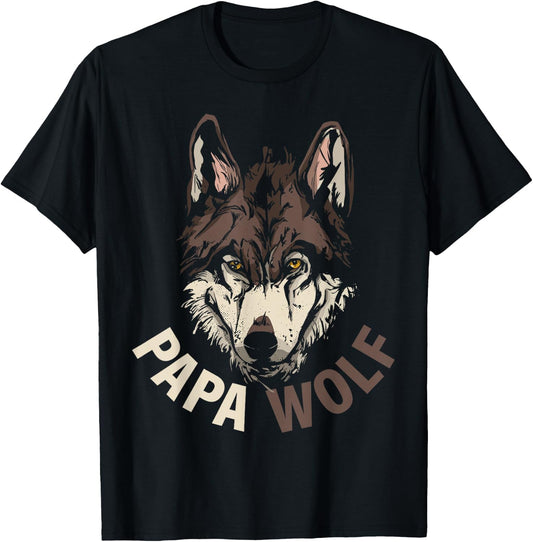 Papa Wolf T-Shirt - T-Shirt | Black