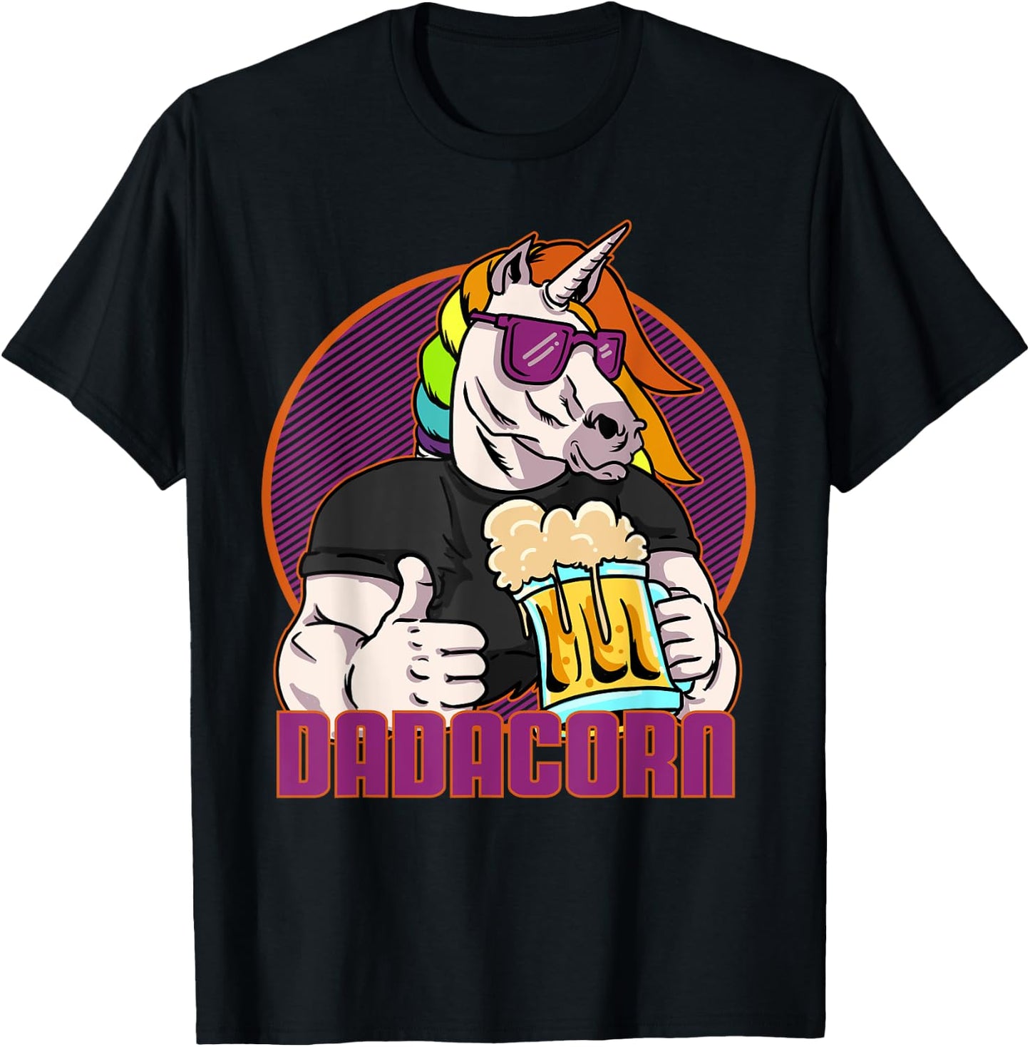 Daddycorn Father & Father's Day Gift Unicorn Dad T-Shirt - T-Shirt | Black