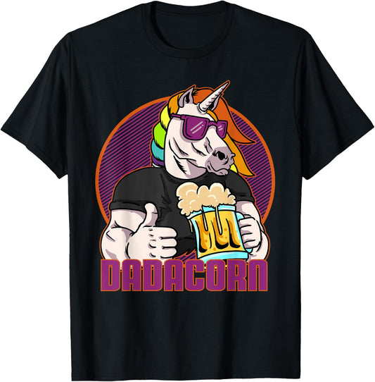 Daddycorn Father & Father's Day Gift Unicorn Dad T-Shirt - T-Shirt | Black