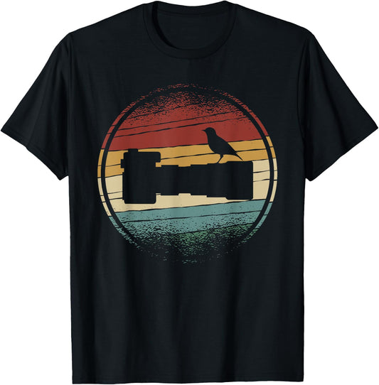 Nature Photography | Long Lens | Bird on Camera Vintage T-Shirt - T-Shirt | Black
