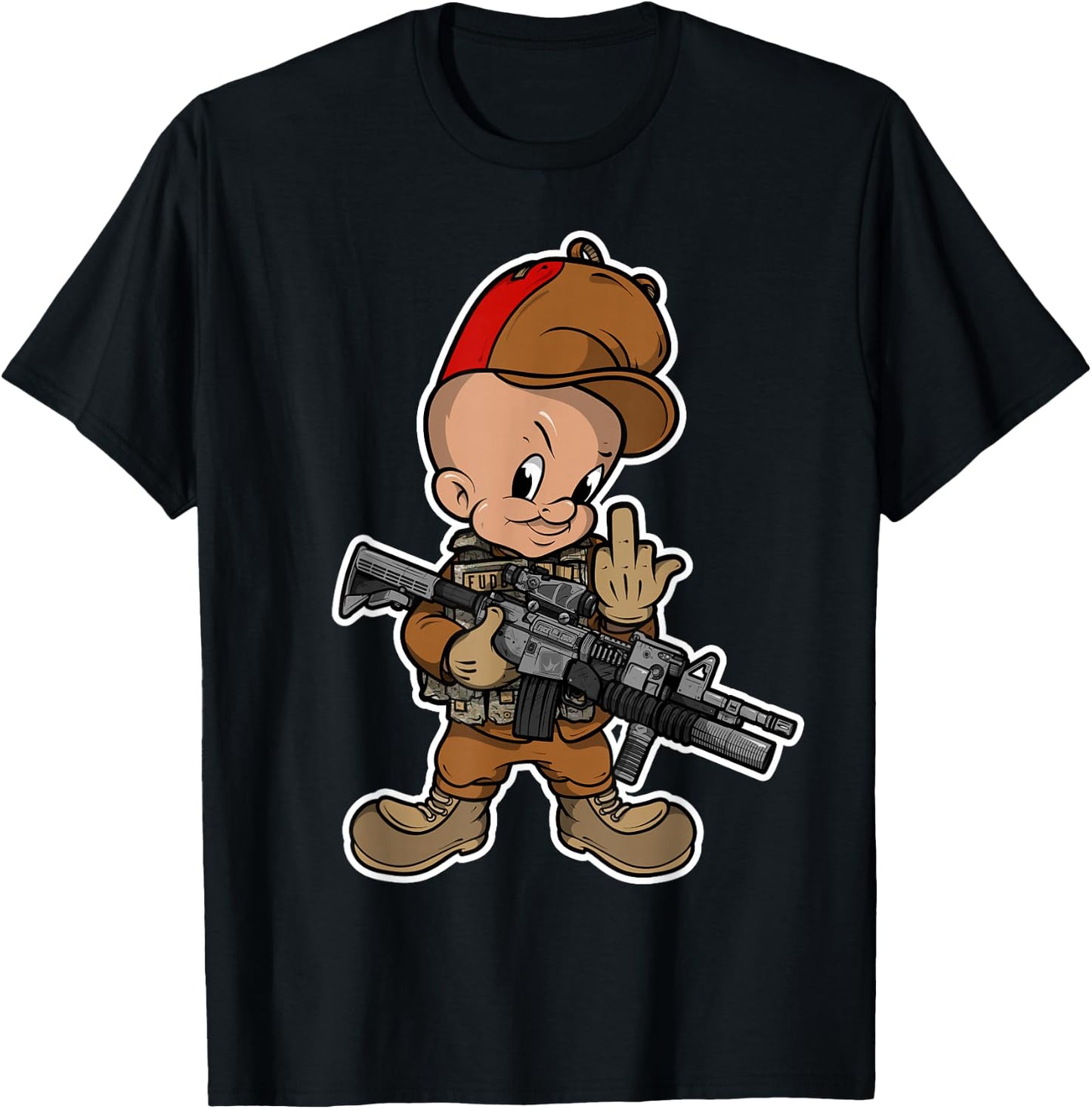 2A Fudd 2020 Elmer Illustration T-Shirt - T-Shirt | Black