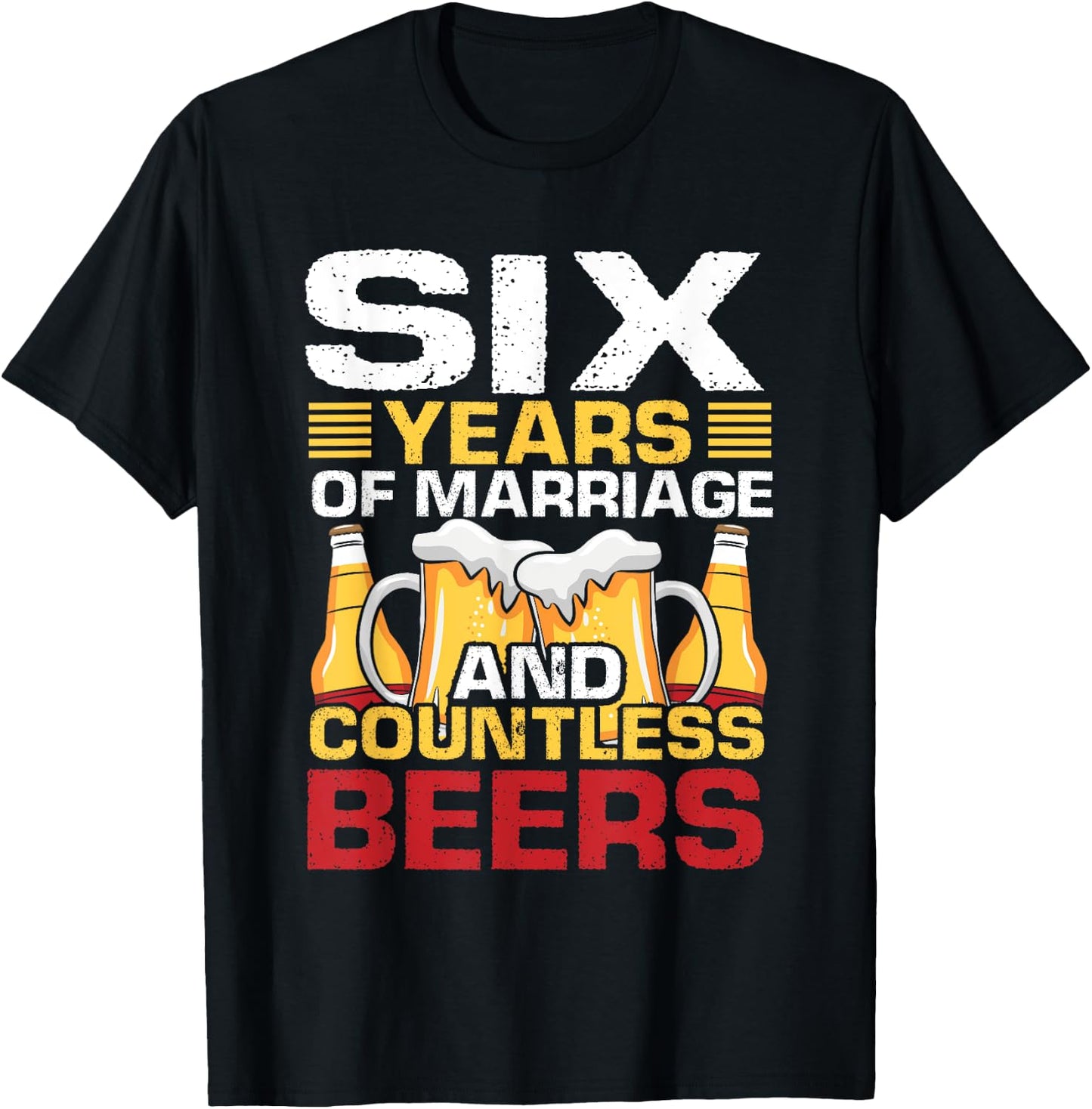 6th Wedding Anniversary Gifts Her Husband Couples T-Shirt - T-Shirt | Black