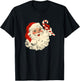 Vintage Retro Santa Claus Candy Cane Christmas Holiday T-Shirt - T-Shirt | Black