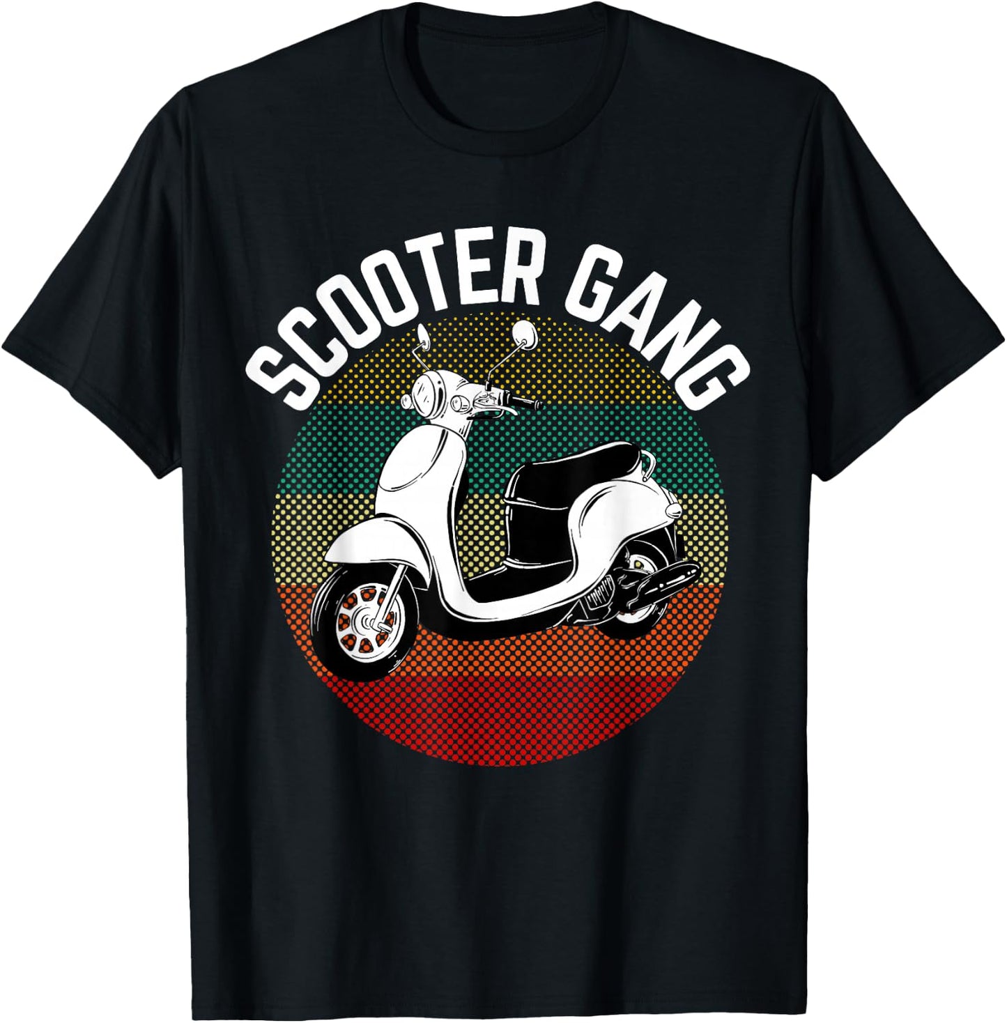 Scooter Gang Retro Vintage Moped Motorcycle Gear 2 Wheeler T-Shirt - T-Shirt | Black