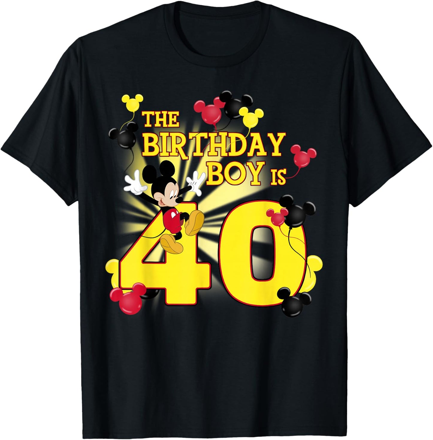 Disney Mickey and Friends Mickey 40th Birthday Boy T-Shirt - T-Shirt | Black
