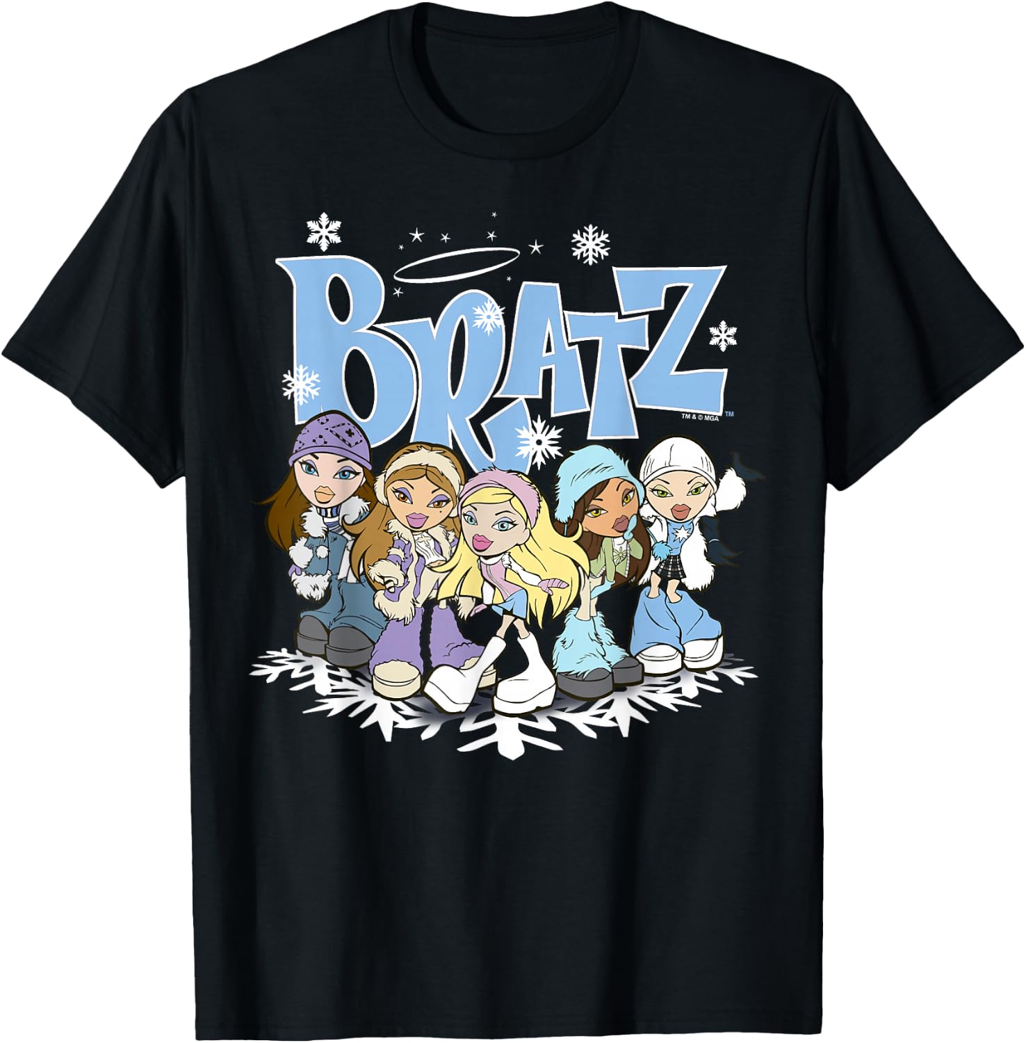 Bratz Winter Wonderland Group Shot T-Shirt - T-Shirt | Black