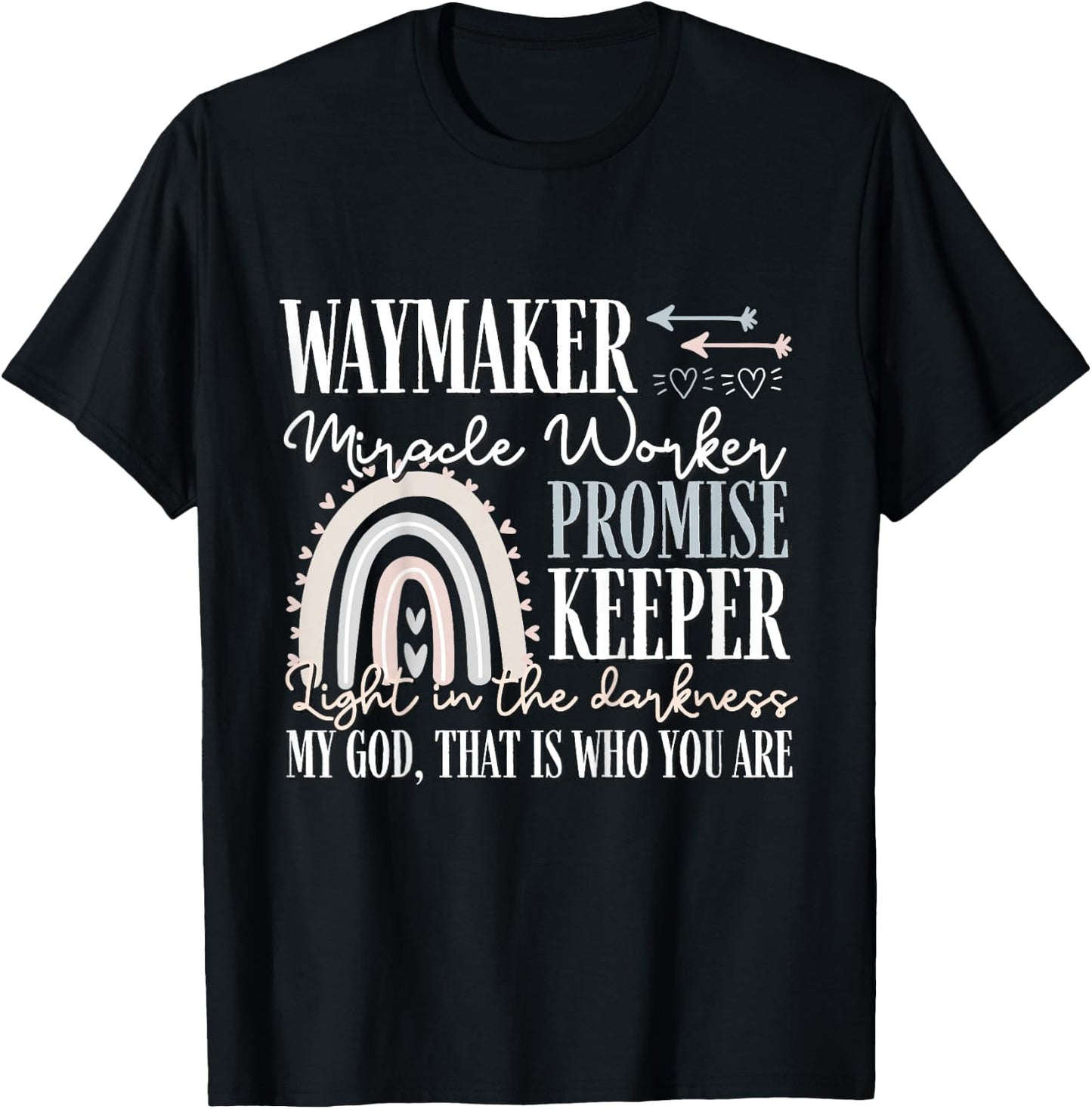 Kids Waymaker Miracle Worker Rainbow, Christian T-Shirt - T-Shirt | Black