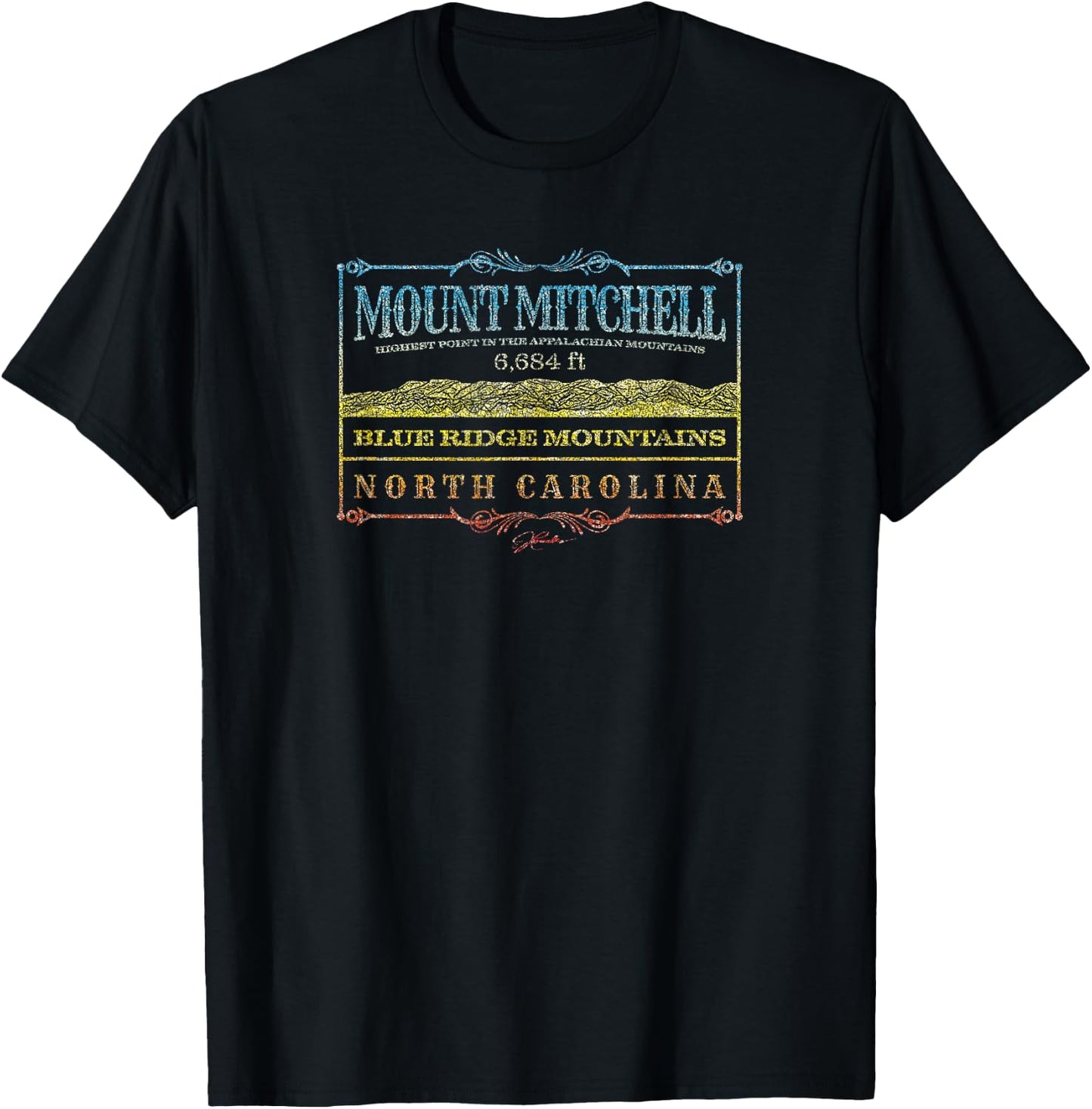 JCombs: Mount Mitchell, NC, Blue Ridge Mountains T-Shirt - T-Shirt | Black