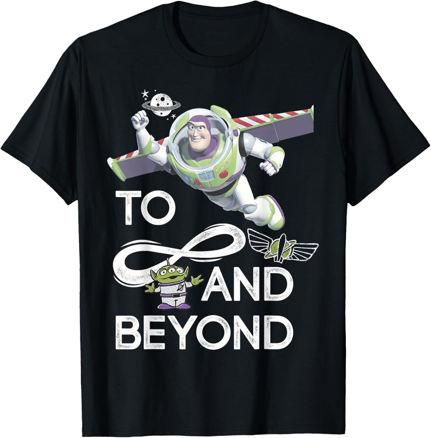 Disney Pixar Toy Story Buzz & Alien To Infinity And Beyond T-Shirt - T-Shirt | Black