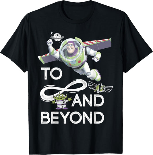 Disney Pixar Toy Story Buzz & Alien To Infinity And Beyond T-Shirt - T-Shirt | Black