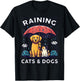 Raining Cats and Dogs Canine Feline Puppy Kitty Animal Idiom T-Shirt - T-Shirt | Black