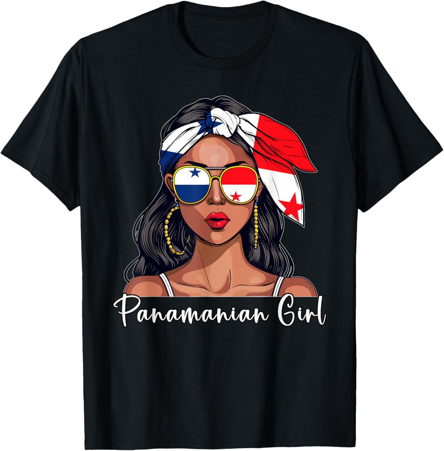 Panamanian Souvenirs Products Woman Flag Girl Panama T-Shirt - T-Shirt | Black
