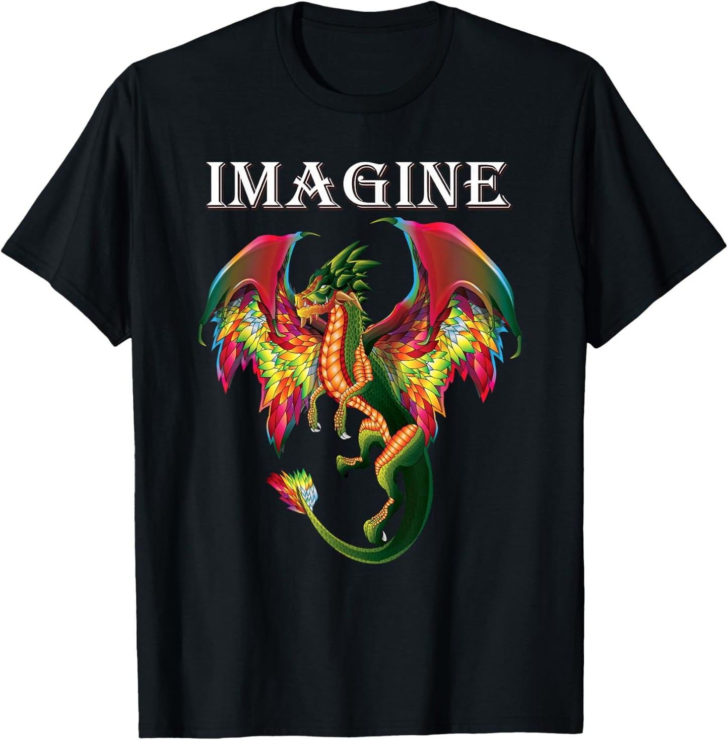 Imagine Being A Dragon Breathing Fire Magical Wings Boys Men T-Shirt - T-Shirt | Black