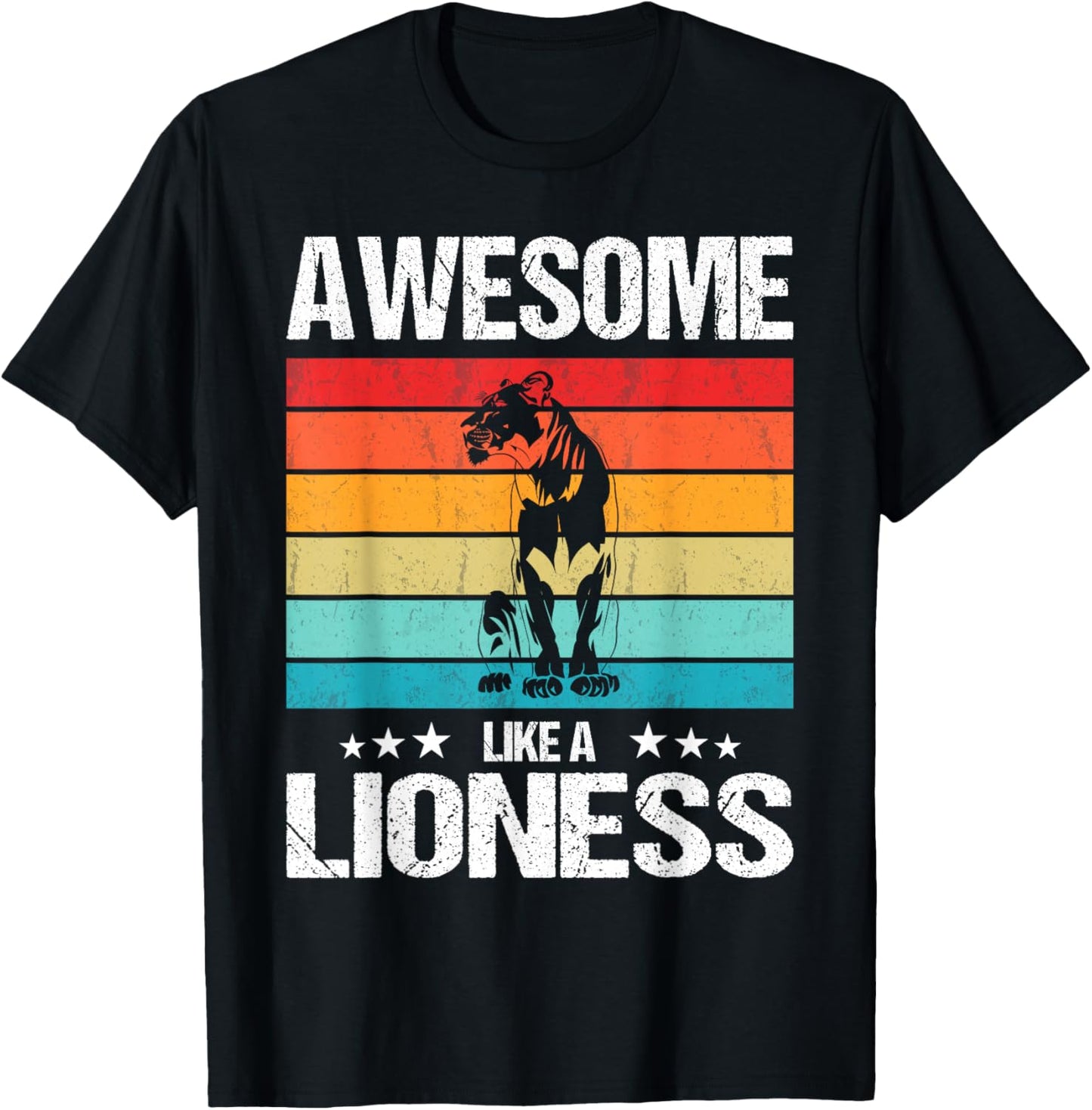 Lionesses Awesome like a Lioness T-Shirt - T-Shirt | Black