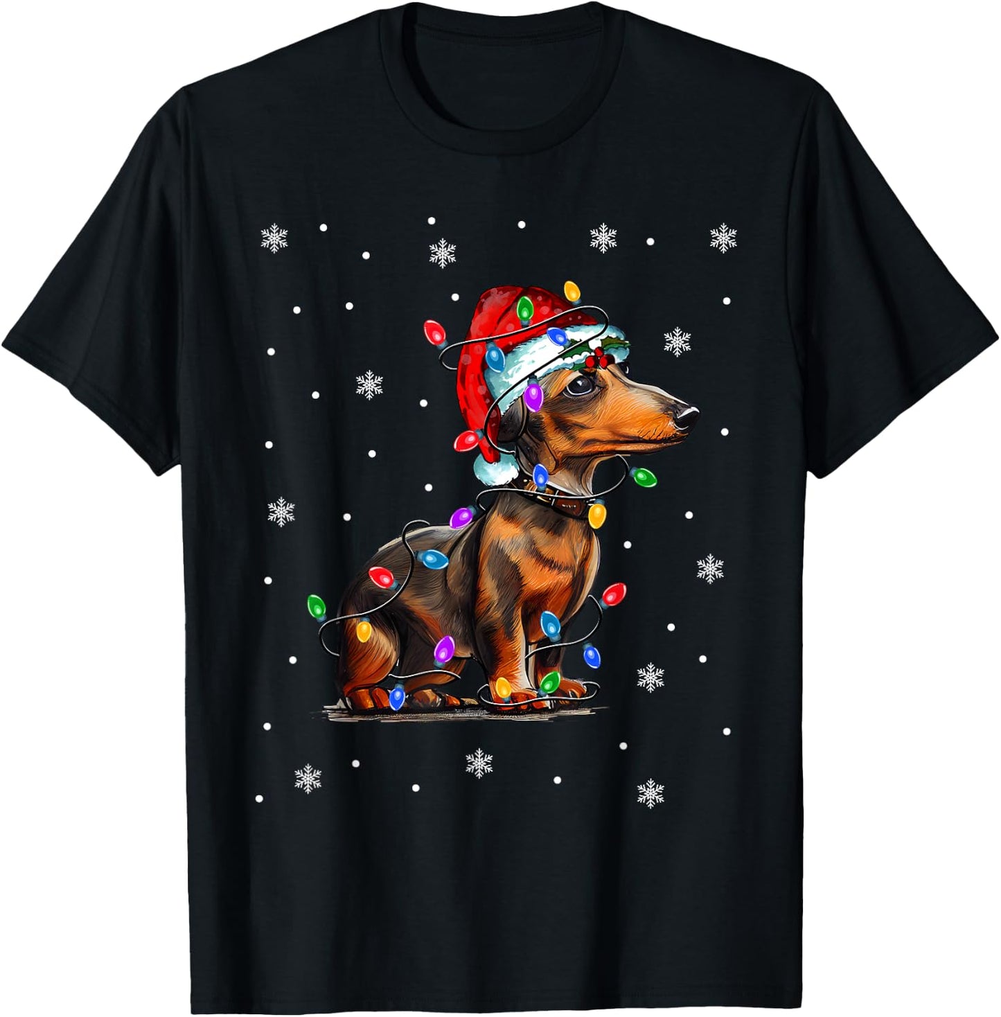 Dachshund Christmas T-Shirt - T-Shirt | Black