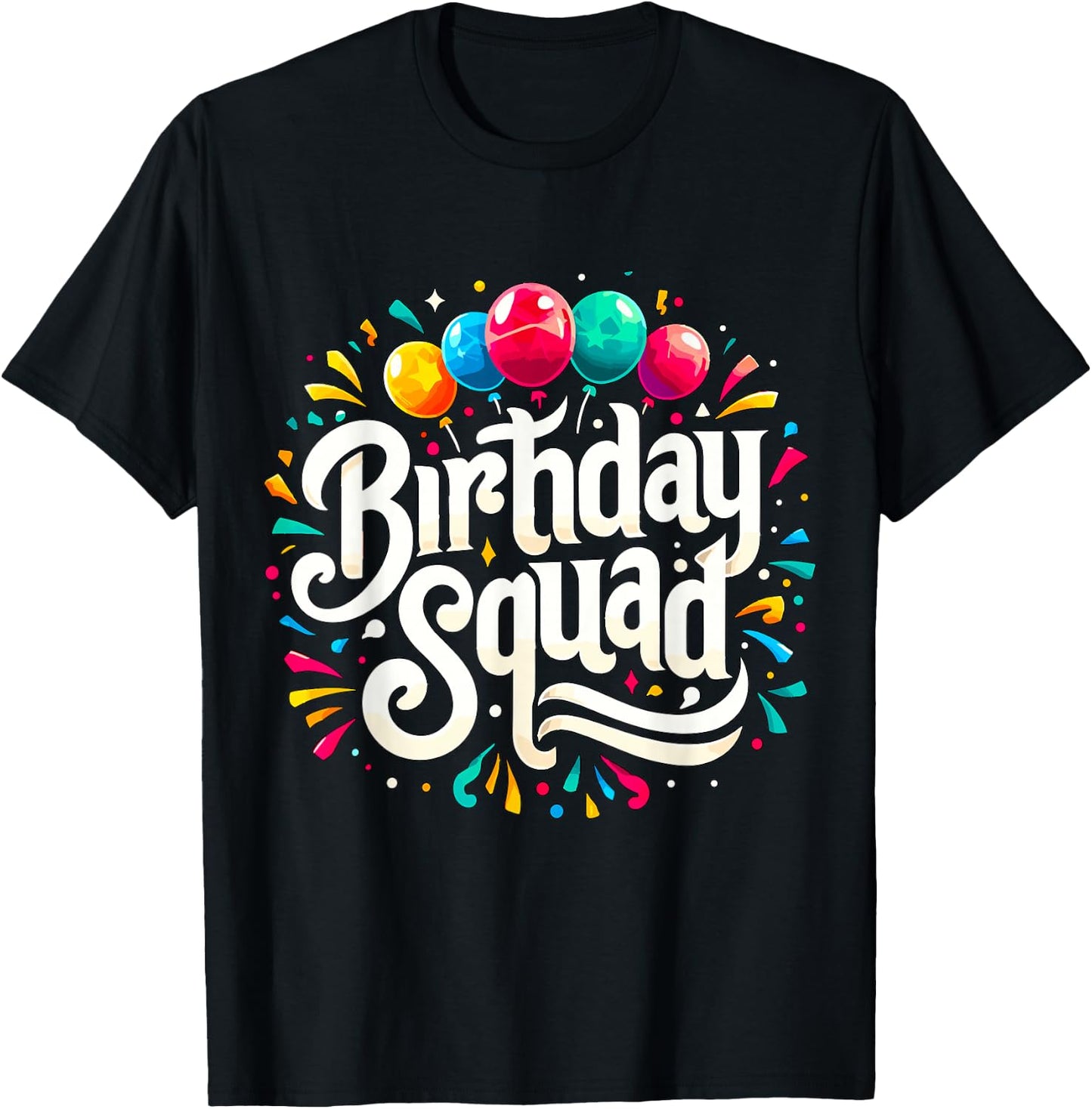 Birthday Squad Birthday Crew Party T-Shirt - T-Shirt | Black
