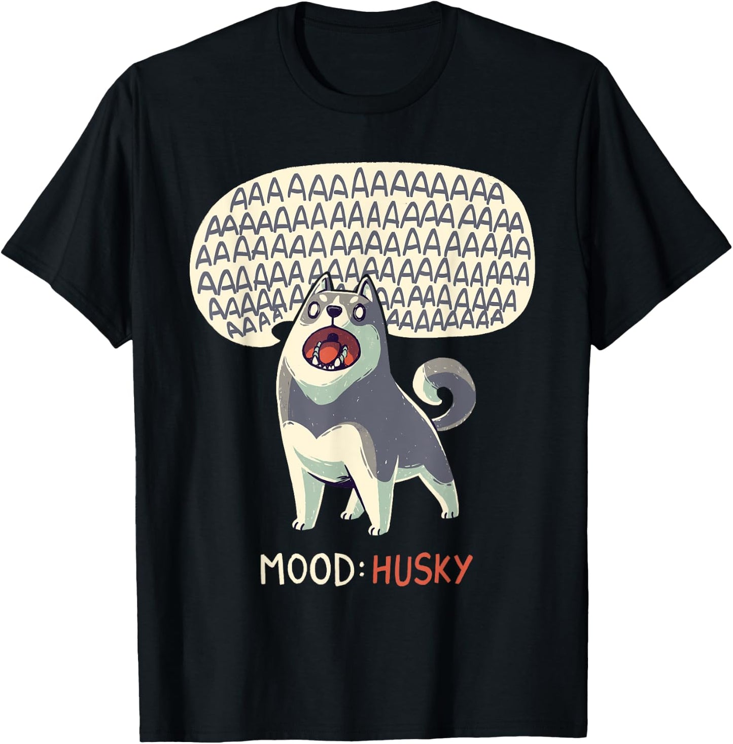 Mood: Husky - Funny Siberian Dog Howling Men Women Kids T-Shirt - T-Shirt | Black