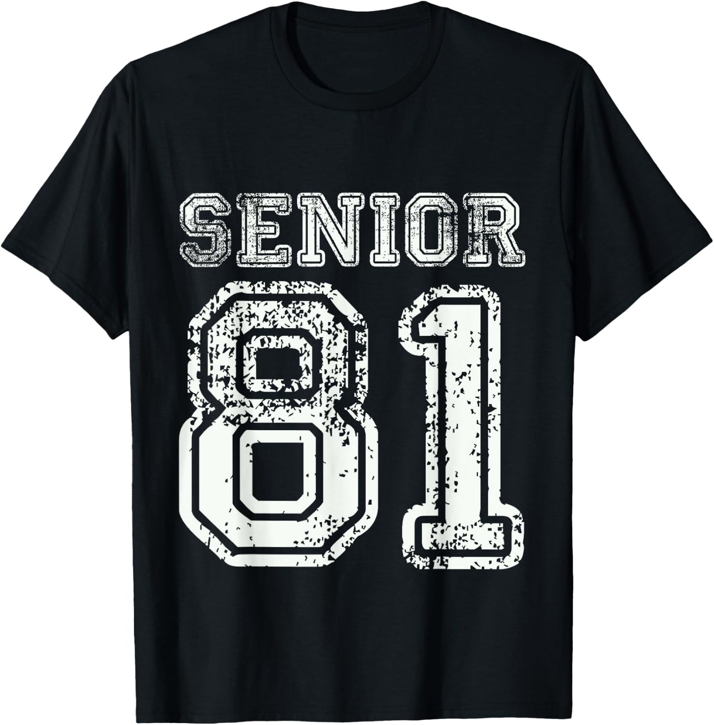 Senior 81 Class of 1981 Retro College High School Graduation T-Shirt - T-Shirt | Black