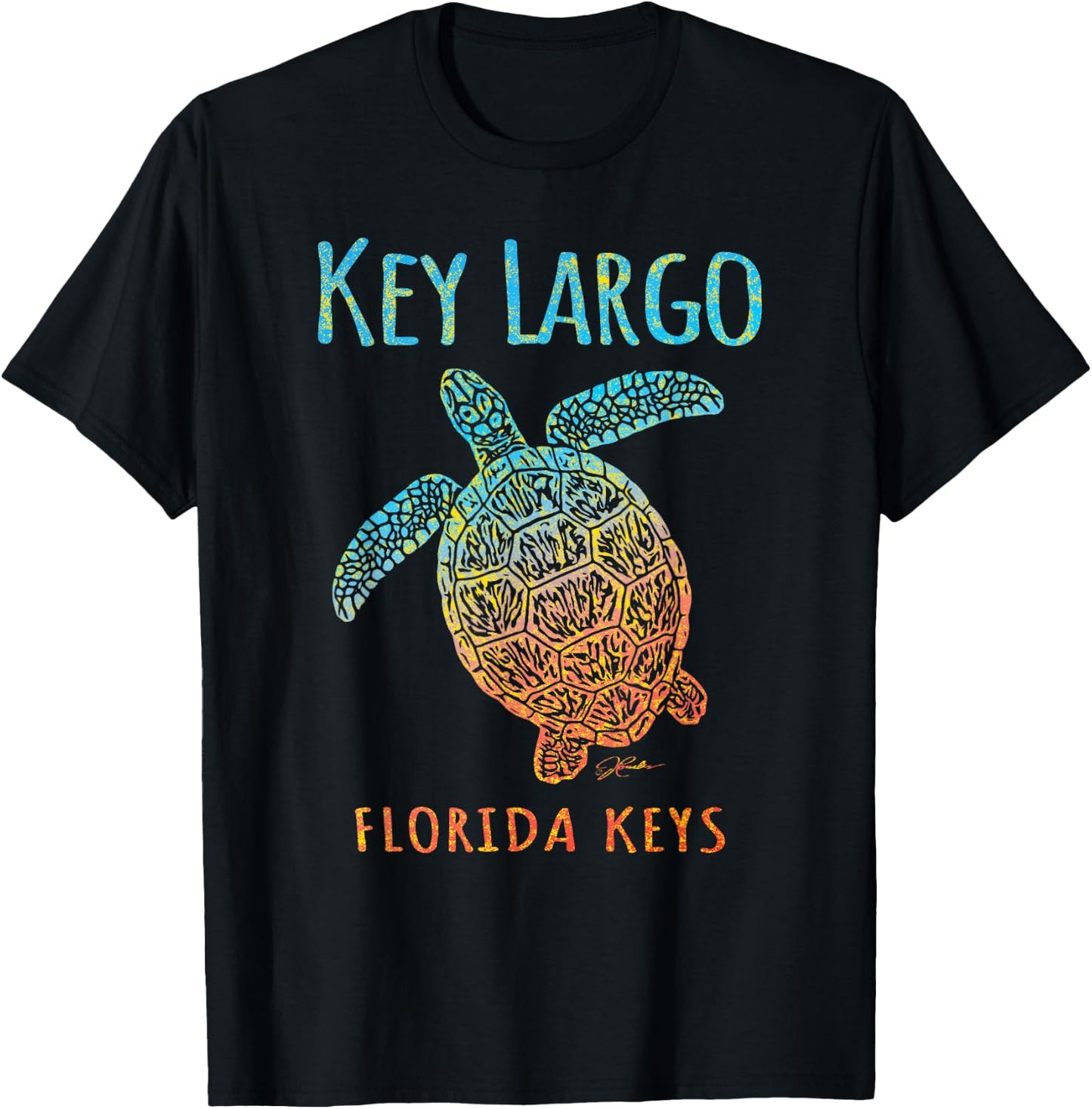 JCombs: Key Largo, FL, Sea Turtle, Beach T-Shirt - T-Shirt | Black