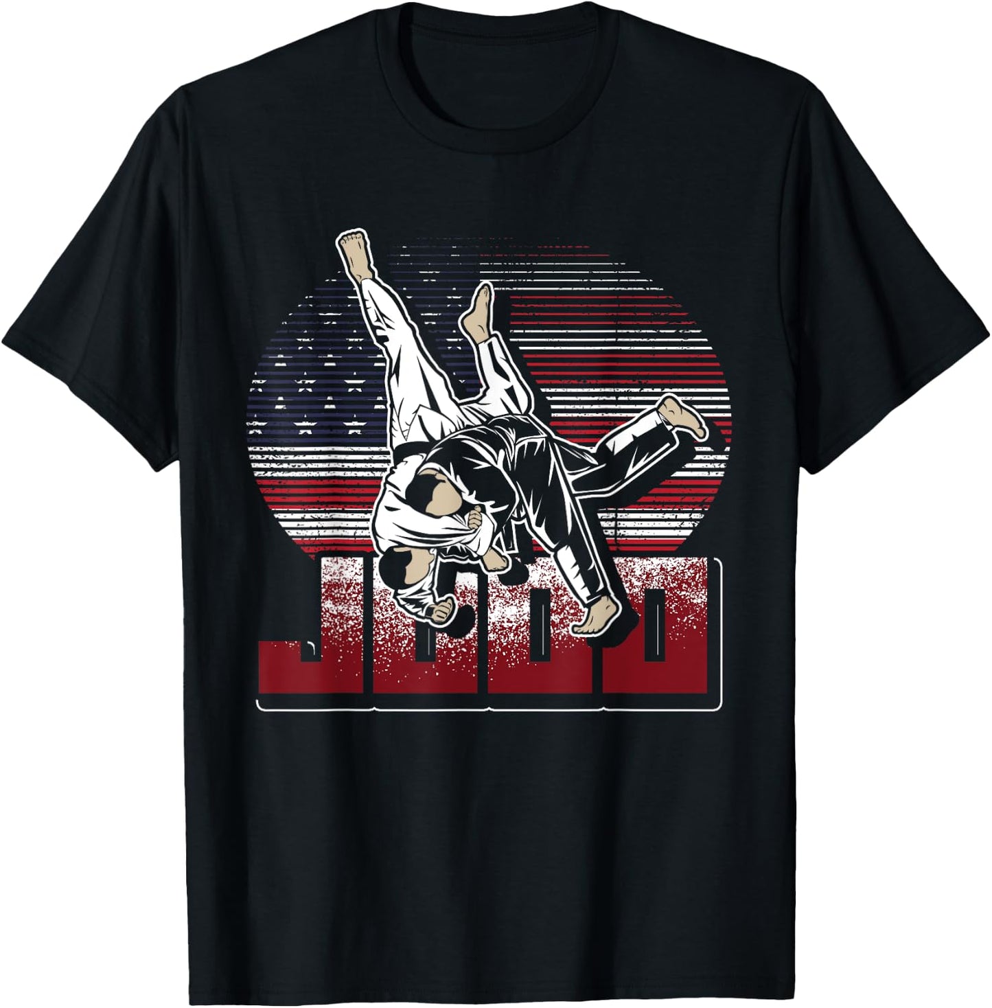 Martial Artist Gift Patriotic American Judoka USA Flag Judo Women Kids Men T-Shirt - T-Shirt | Black
