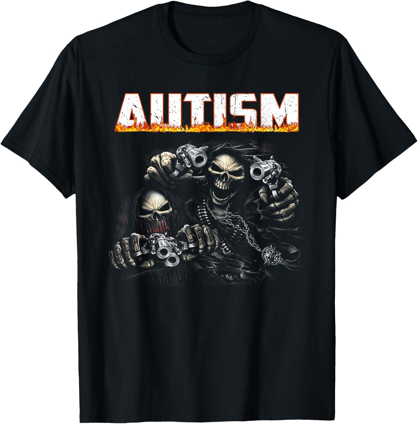 Funny Autism Skeleton Meme Halloween Costume Spooky Season T-Shirt - T-Shirt | Black