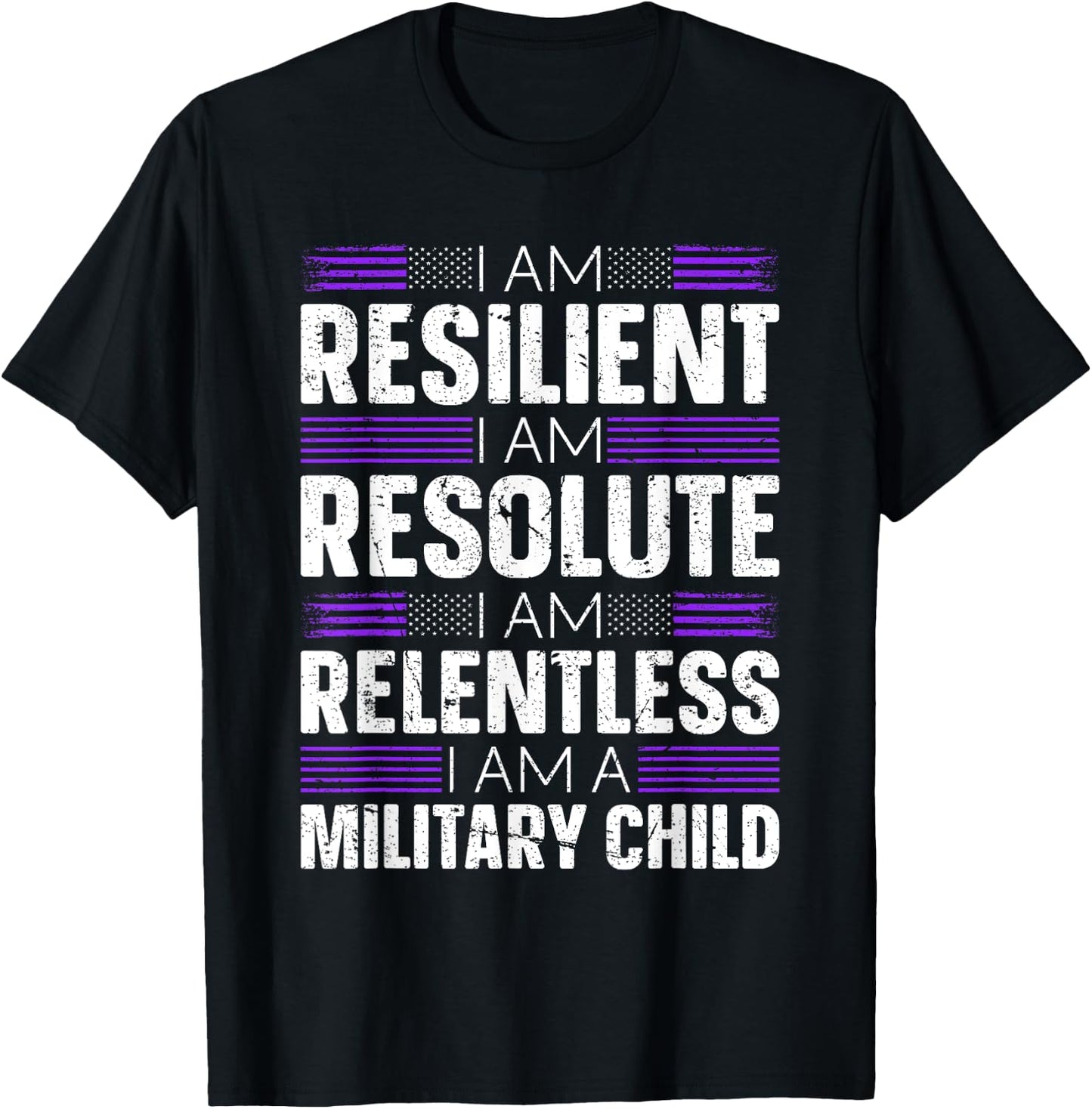 Purple Up I Am A Military Child T-Shirt - T-Shirt | Black