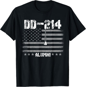 Patriotic DD-214 Alumni Military Veteran T-Shirt - T-Shirt | Black