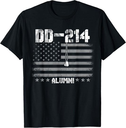 Patriotic DD-214 Alumni Military Veteran T-Shirt - T-Shirt | Black