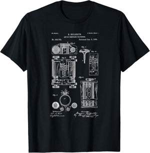 Vintage Patent Print 1889 First Computer Statistics Machine T-Shirt - T-Shirt | Black