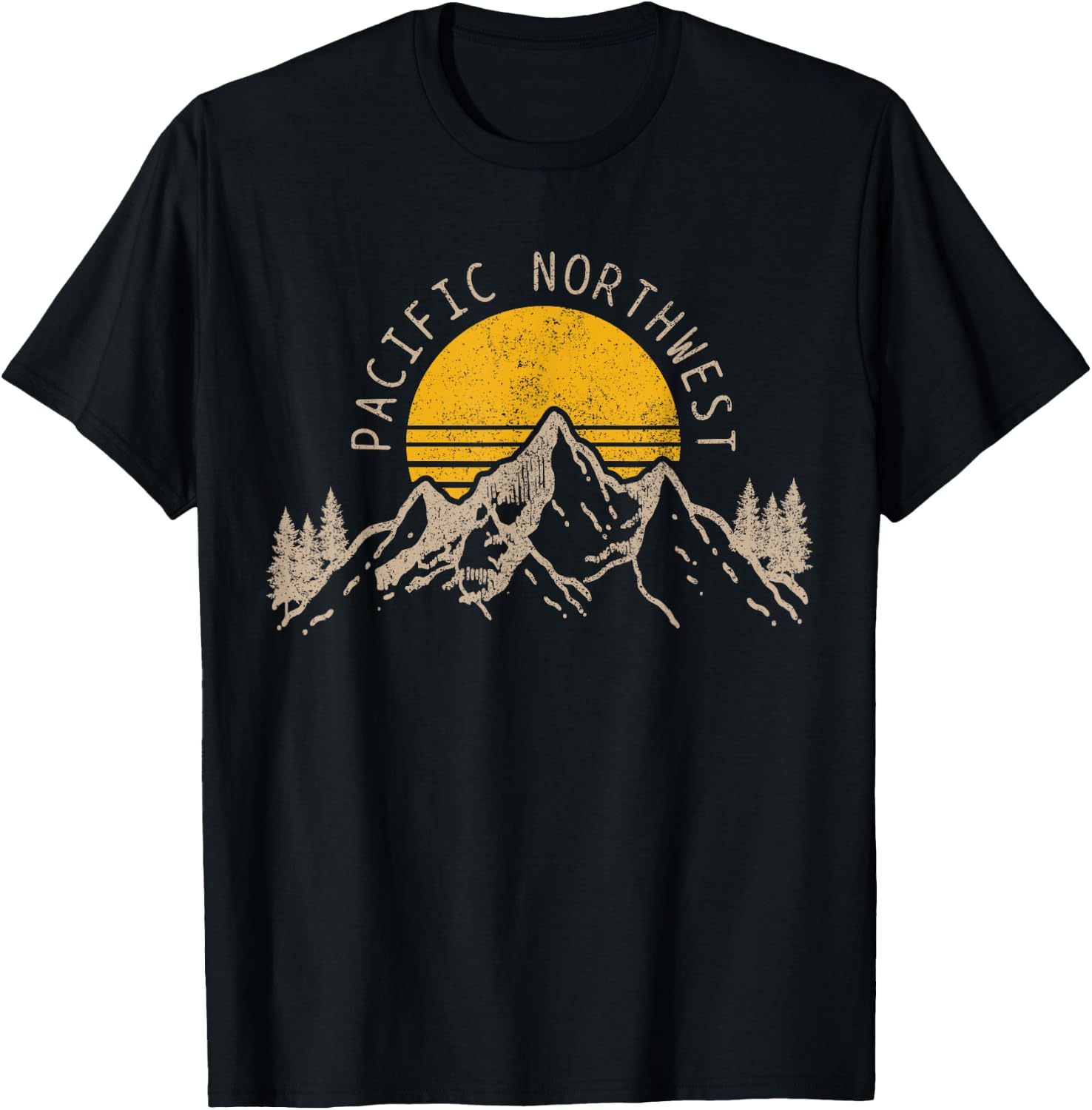 Pacific Northwest PNW Oregon Washington USA America Souvenir T-Shirt - T-Shirt | Black