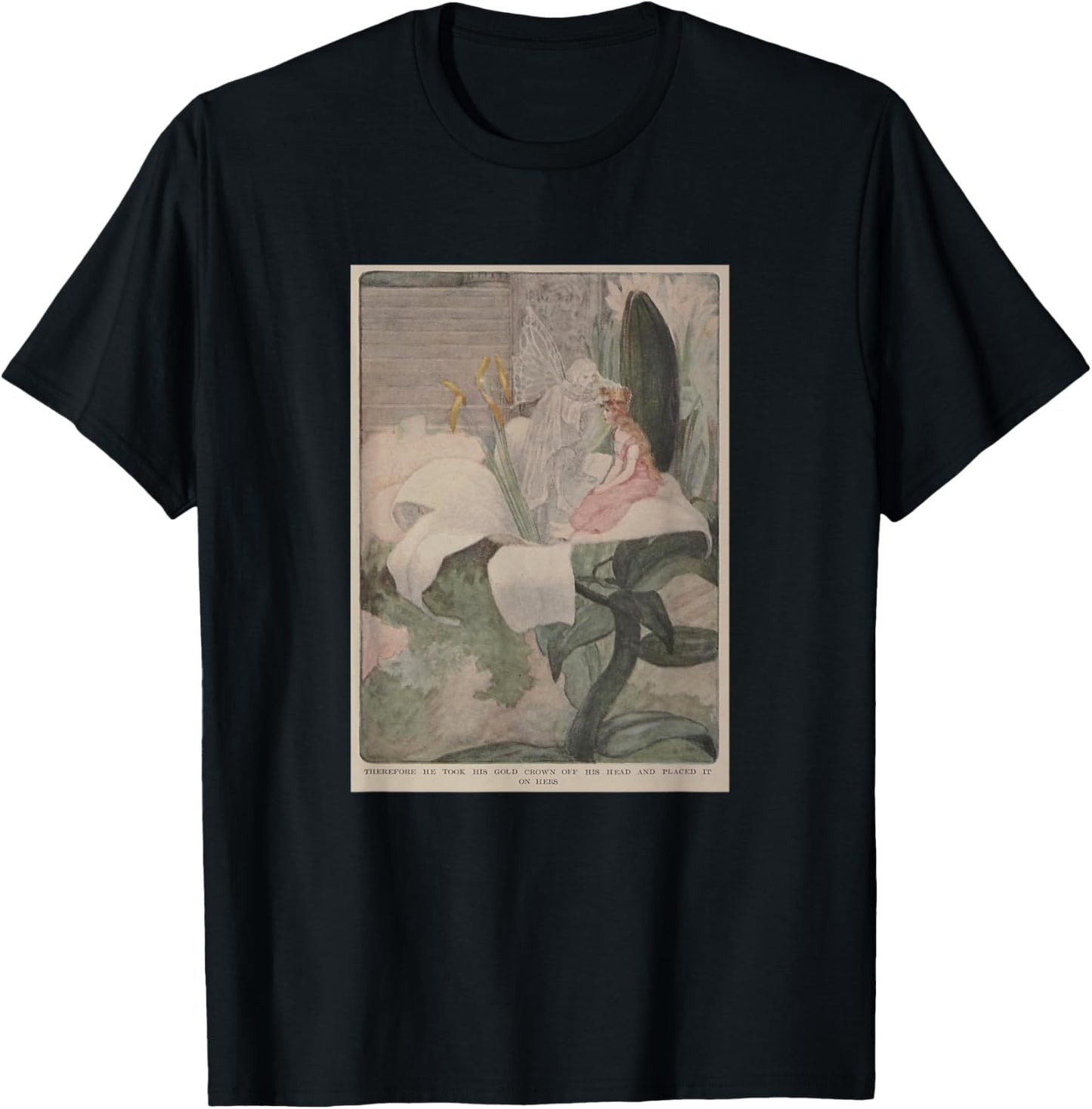 Thumbelina Receiving a Golden Crown T-Shirt - T-Shirt | Black