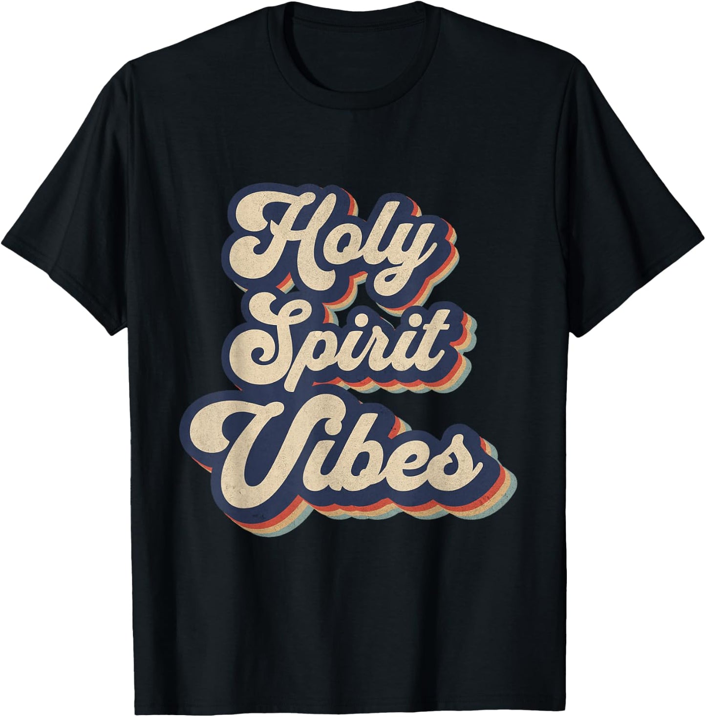 Holy Spirit Vibes Retro Religious Christian Design T-Shirt - T-Shirt | Black