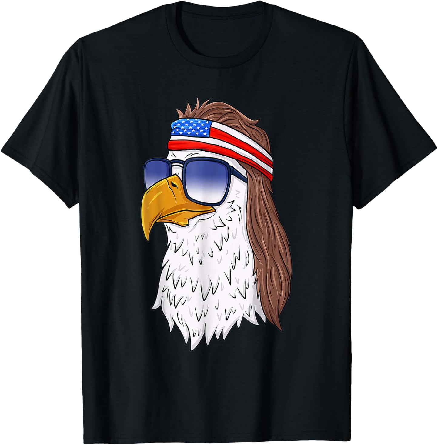 Funny Shirt American Bald Eagle Mullet 4th Of July Men T-Shirt - T-Shirt | Black