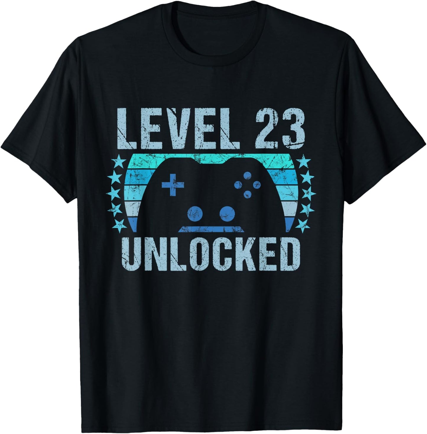 Gaming Vintage 23rd Birthday Gift 23 Year Old Boy Girl Gamer T-Shirt - T-Shirt | Black