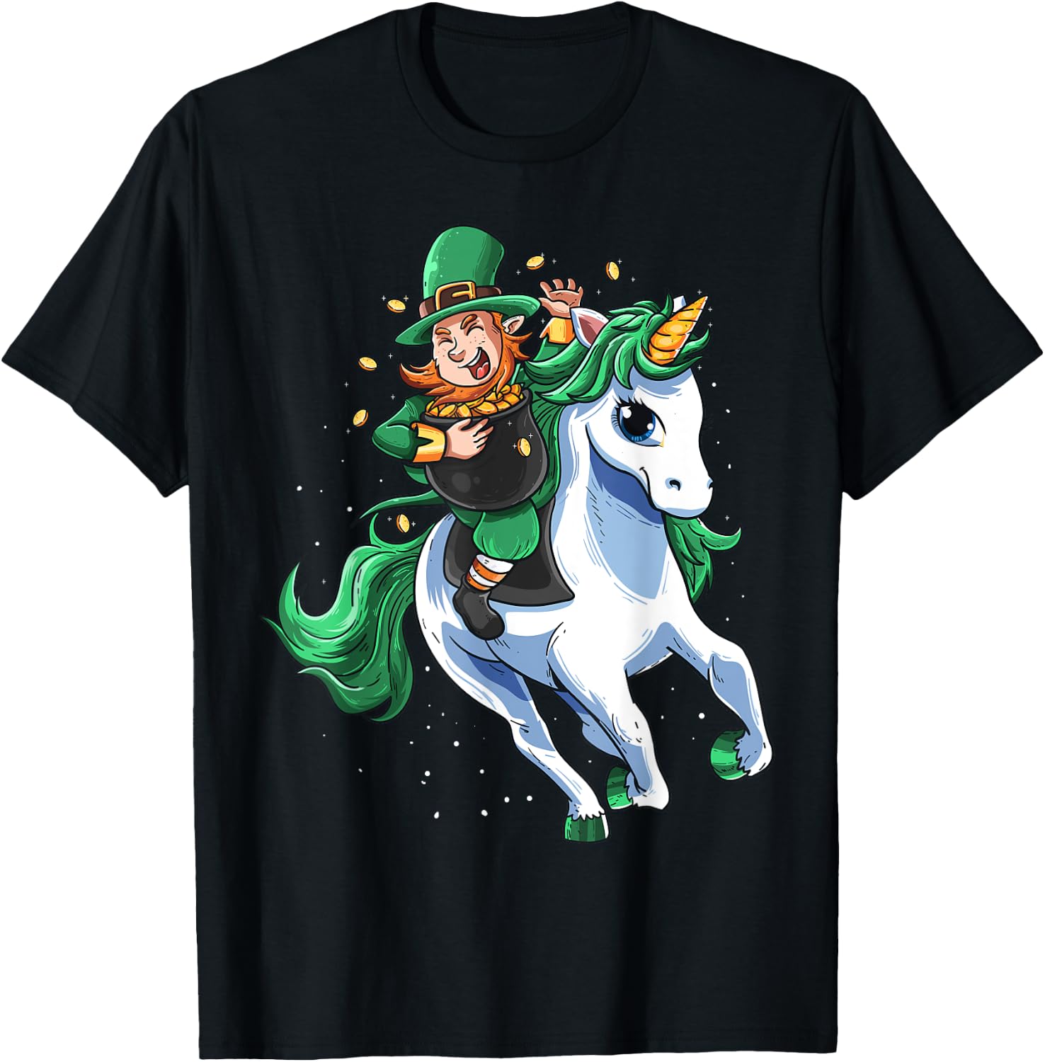 Lepricorn Leprechaun Unicorn Boy Girl St Patrick's Day T-Shirt - T-Shirt | Black
