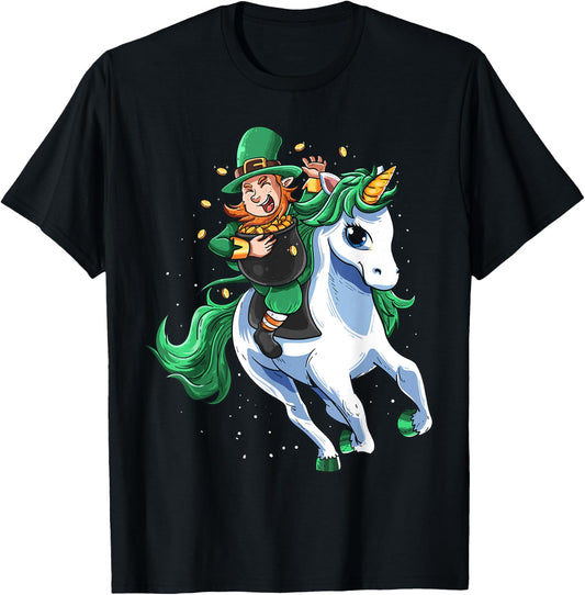 Lepricorn Leprechaun Unicorn Boy Girl St Patrick's Day T-Shirt - T-Shirt | Black